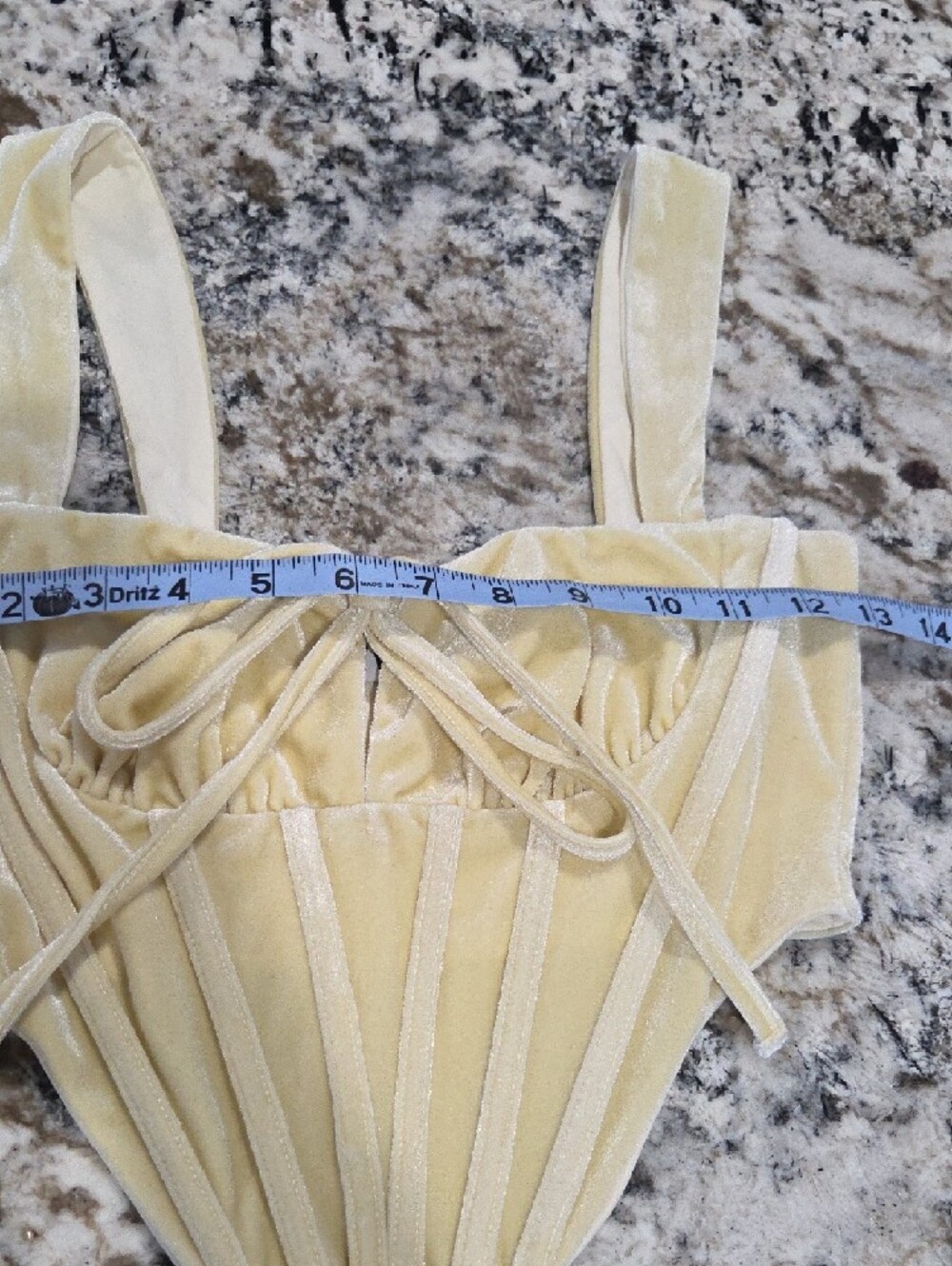 TIC TOC Pale Yellow Corset Tie-Front Camisole - Picture 5 of 6